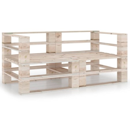 Divano da Giardino su Pallet a 2 Posti in Legno di Pino