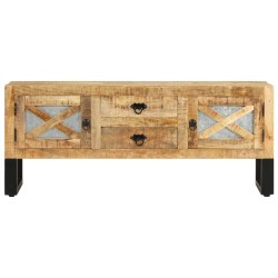 vidaXL Mobile Porta TV 110x30x45 cm in Legno Massello di Mango Grezzo