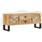 vidaXL Mobile Porta TV 110x30x45 cm in Legno Massello di Mango Grezzo vidaXL Mobile Porta TV 110x30x45 cm in Legno Massello di Mango Grezzo