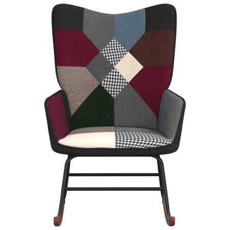 vidaXL Sedia a Dondolo in Tessuto Patchwork