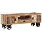 vidaXL Mobile TV con Ruote 110x30x37 cm in Legno Massello di Recupero vidaXL Mobile TV con Ruote 110x30x37 cm in Legno Massello di Recupero
