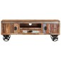 vidaXL Mobile TV con Ruote 110x30x37 cm in Legno Massello di Recupero vidaXL Mobile TV con Ruote 110x30x37 cm in Legno Massello di Recupero