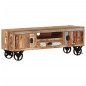 vidaXL Mobile TV con Ruote 110x30x37 cm in Legno Massello di Recupero vidaXL Mobile TV con Ruote 110x30x37 cm in Legno Massello di Recupero