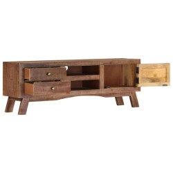 vidaXL Mobile Porta TV 110x30x40 cm in Legno di Mango Grezzo