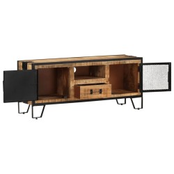 vidaXL Mobile Porta TV 110x31x46 cm in Legno di Mango Grezzo