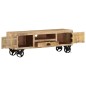 vidaXL Mobile Porta TV con Ruote 110x30x37 cm in Legno di Mango Grezzo vidaXL Mobile Porta TV con Ruote 110x30x37 cm in Legno di Mango Grezzo
