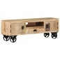 vidaXL Mobile Porta TV con Ruote 110x30x37 cm in Legno di Mango Grezzo vidaXL Mobile Porta TV con Ruote 110x30x37 cm in Legno di Mango Grezzo