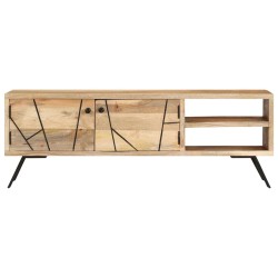 vidaXL Mobile Porta TV 110x30x40 cm in Legno Massello di Mango 