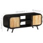 vidaXL Mobile Porta TV 110x30x45 cm in Legno Massello di Mango Grezzo