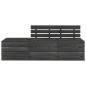 Set Divani da Giardino su Pallet 3 pz Legno Pino Grigio Scuro Set Divani da Giardino su Pallet 3 pz Legno Pino Grigio Scuro