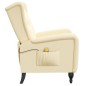 vidaXL Poltrona Massaggiante Reclinabile Crema in Velluto vidaXL Poltrona Massaggiante Reclinabile Crema in Velluto