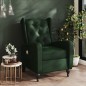 vidaXL Poltrona Massaggiante Reclinabile Verde Scuro in Velluto vidaXL Poltrona Massaggiante Reclinabile Verde Scuro in Velluto