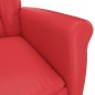 vidaXL Poltrona Massaggiante Rossa in Similpelle