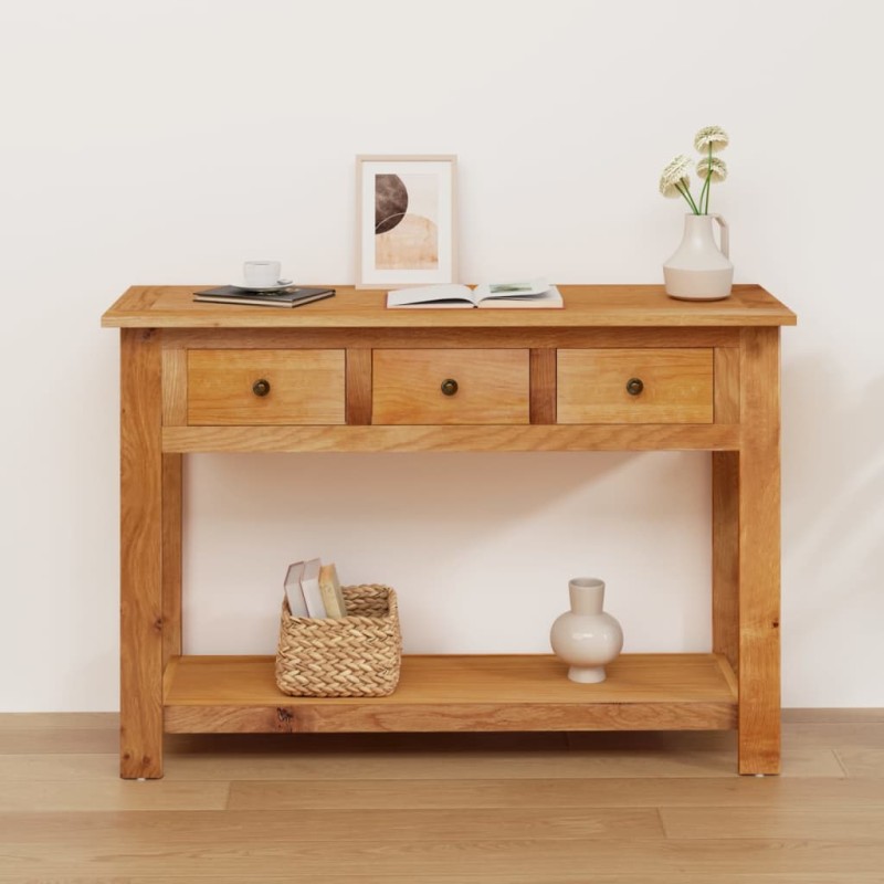 vidaXL Tavolo Consolle 110x35x75 cm in Legno Massello di Rovere vidaXL Tavolo Consolle 110x35x75 cm in Legno Massello di Rovere