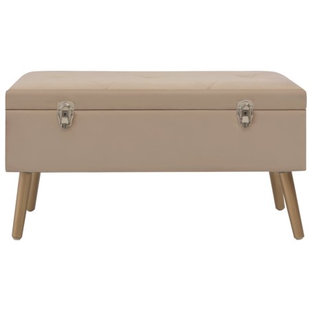 vidaXL Panca con Vano Portaoggetti 80 cm Beige in Velluto