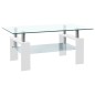vidaXL Tavolino Salotto Bianco e Trasparente95x55x40cm Vetro Temperato vidaXL Tavolino Salotto Bianco e Trasparente95x55x40cm Vetro Temperato