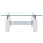 vidaXL Tavolino Salotto Bianco e Trasparente95x55x40cm Vetro Temperato vidaXL Tavolino Salotto Bianco e Trasparente95x55x40cm Vetro Temperato