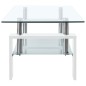 vidaXL Tavolino Salotto Bianco e Trasparente95x55x40cm Vetro Temperato vidaXL Tavolino Salotto Bianco e Trasparente95x55x40cm Vetro Temperato