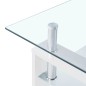vidaXL Tavolino Salotto Bianco e Trasparente95x55x40cm Vetro Temperato vidaXL Tavolino Salotto Bianco e Trasparente95x55x40cm Vetro Temperato