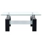 vidaXL Tavolino Salotto Nero e Trasparente 95x55x40 cm Vetro Temperato vidaXL Tavolino Salotto Nero e Trasparente 95x55x40 cm Vetro Temperato