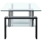 vidaXL Tavolino Salotto Nero e Trasparente 95x55x40 cm Vetro Temperato vidaXL Tavolino Salotto Nero e Trasparente 95x55x40 cm Vetro Temperato