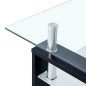 vidaXL Tavolino Salotto Nero e Trasparente 95x55x40 cm Vetro Temperato vidaXL Tavolino Salotto Nero e Trasparente 95x55x40 cm Vetro Temperato