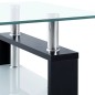 vidaXL Tavolino Salotto Nero e Trasparente 95x55x40 cm Vetro Temperato vidaXL Tavolino Salotto Nero e Trasparente 95x55x40 cm Vetro Temperato