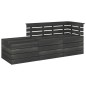 Set Divani da Giardino su Pallet 3 pz Legno Pino Grigio Scuro Set Divani da Giardino su Pallet 3 pz Legno Pino Grigio Scuro