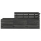 Set Divani da Giardino su Pallet 3 pz Legno Pino Grigio Scuro Set Divani da Giardino su Pallet 3 pz Legno Pino Grigio Scuro