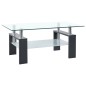 vidaXL Tavolino Grigio e Trasparente 95x55x40 cm Vetro Temperato vidaXL Tavolino Grigio e Trasparente 95x55x40 cm Vetro Temperato