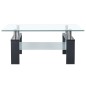 vidaXL Tavolino Grigio e Trasparente 95x55x40 cm Vetro Temperato vidaXL Tavolino Grigio e Trasparente 95x55x40 cm Vetro Temperato