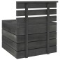 Set Divani da Giardino su Pallet 3 pz Legno Pino Grigio Scuro Set Divani da Giardino su Pallet 3 pz Legno Pino Grigio Scuro