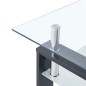 vidaXL Tavolino Grigio e Trasparente 95x55x40 cm Vetro Temperato vidaXL Tavolino Grigio e Trasparente 95x55x40 cm Vetro Temperato
