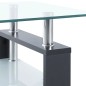 vidaXL Tavolino Grigio e Trasparente 95x55x40 cm Vetro Temperato vidaXL Tavolino Grigio e Trasparente 95x55x40 cm Vetro Temperato