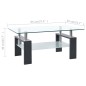 vidaXL Tavolino Grigio e Trasparente 95x55x40 cm Vetro Temperato vidaXL Tavolino Grigio e Trasparente 95x55x40 cm Vetro Temperato