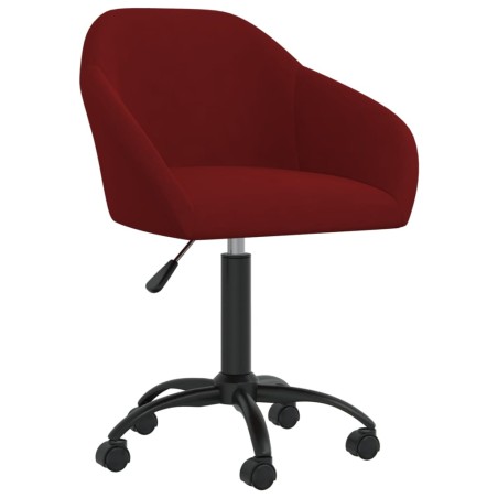 vidaXL Sedia da Pranzo Girevole Rosso Vino in Velluto