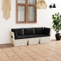 Divano da Giardino a 3 Posti su Pallet con Cuscini Legno Abete Divano da Giardino a 3 Posti su Pallet con Cuscini Legno Abete