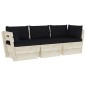 Divano da Giardino a 3 Posti su Pallet con Cuscini Legno Abete Divano da Giardino a 3 Posti su Pallet con Cuscini Legno Abete