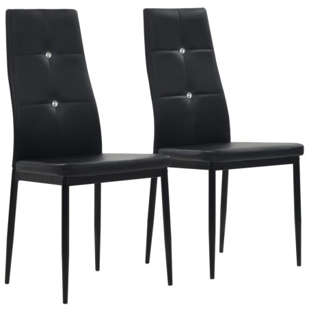 vidaXL Sedie da Pranzo 2 pz Nere in Similpelle