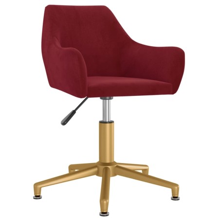 vidaXL Sedia da Pranzo Girevole Rosso Vino in Velluto