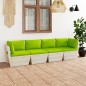 Divano da Giardino a 4 Posti su Pallet con Cuscini Legno Abete Divano da Giardino a 4 Posti su Pallet con Cuscini Legno Abete