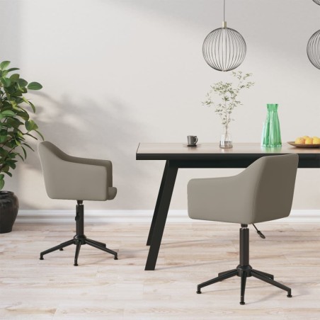 vidaXL Sedie da Pranzo Girevoli 2 pz Grigio Chiaro in Velluto