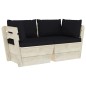 Divano da Giardino a 2 Posti su Pallet con Cuscini Legno Abete Divano da Giardino a 2 Posti su Pallet con Cuscini Legno Abete