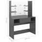 vidaXL Toeletta con Luci LED 100x40x135 cm in MDF Grigio Lucido vidaXL Toeletta con Luci LED 100x40x135 cm in MDF Grigio Lucido