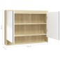vidaXL Armadietto Bagno con Specchio 80x15x60cm in MDF Bianco e Rovere vidaXL Armadietto Bagno con Specchio 80x15x60cm in MDF Bianco e Rovere