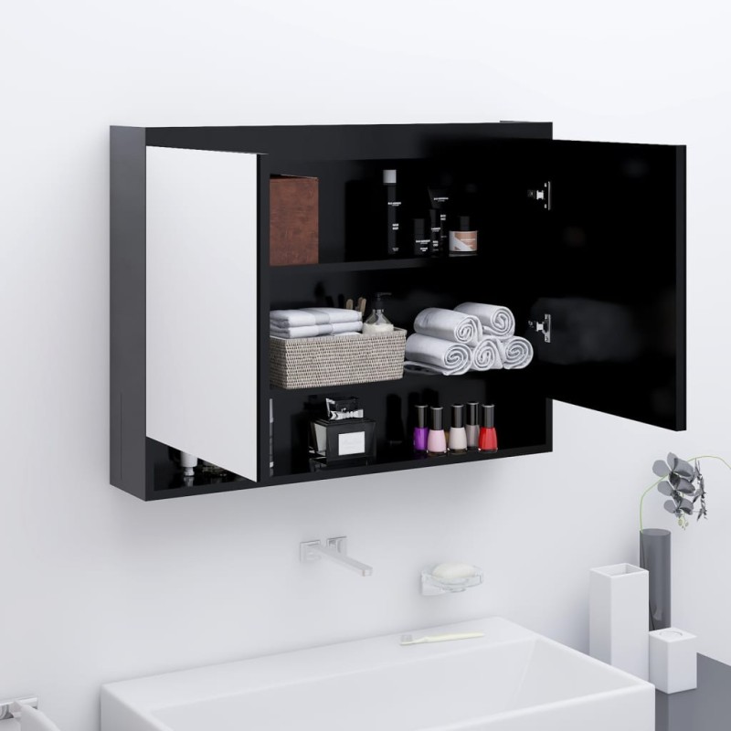 vidaXL Armadietto Bagno con Specchio 80x15x60 cm in MDF Antracite vidaXL Armadietto Bagno con Specchio 80x15x60 cm in MDF Antracite