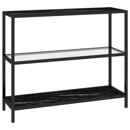 vidaXL Scaffale Trasparente e Marmo Nero 100x36x90 cm Vetro Temperato