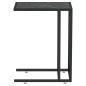 vidaXL Tavolino per Computer Marmo Nero 50x35x65 cm Vetro Temperato