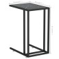 vidaXL Tavolino per Computer Marmo Nero 50x35x65 cm Vetro Temperato