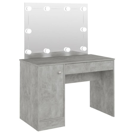 vidaXL Toeletta con Luci LED 110x55x145 cm in MDF Grigio Cemento